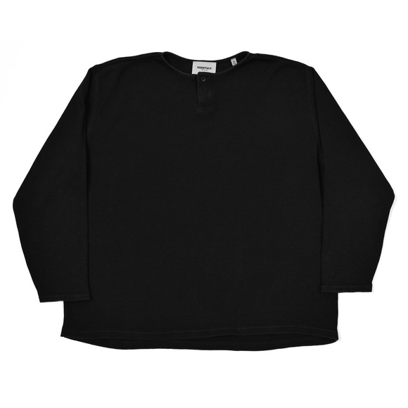 Fear of God Essentials Thermal Henley Men's M Waffle Knit Basic Shirt Pullover - Picture 2 of 9